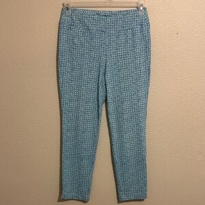 J. McLaughlin Catalina Cloth Printed Pull On Stretchy Pants Coastal